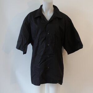 Mens Sophnet. Limonta Black Nylon Vacation Button Shirt XL